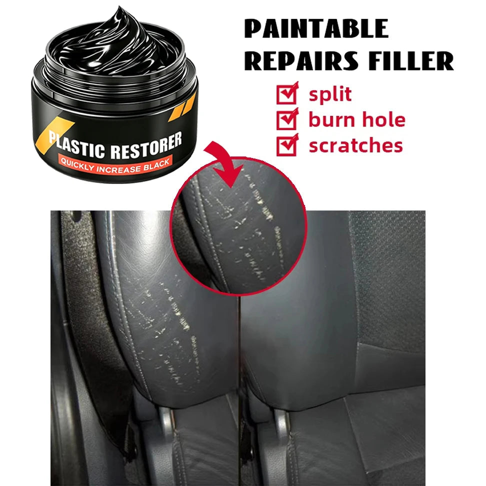Car Plastic Restorer Crystal Clear Auto Interior Leather & Panel Renewal Wax Coating Agent Back To Black Gloss Car Wax Polish